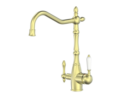 Купить Смеситель для кухни c подключением фильтра WONZON & WOGHAND, Брашированное золото (WW-88458006-BG) в магазине сантехники Santeh-Crystal.ru
