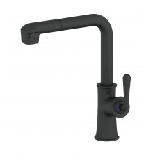 Смеситель для кухни с выдвижным изливом WONZON & WOGHAND, Черный матовый (WW-88439008A-MB)