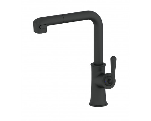 Приобрести Смеситель для кухни с выдвижным изливом WONZON & WOGHAND, Черный матовый (WW-88439008A-MB) в магазине сантехники Santeh-Crystal.ru