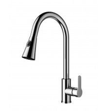 Смеситель для кухни с выдвижным изливом WONZON & WOGHAND, Брашированный никель (WW-121E201L-BS)