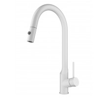 Смеситель для кухни с выдвижным изливом WONZON & WOGHAND, Белый матовый (WW-A21252-MW)
