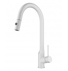 Смеситель для кухни с выдвижным изливом WONZON & WOGHAND, Белый матовый (WW-A21252-MW)