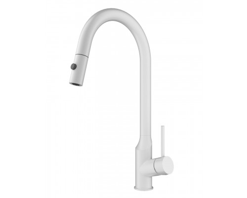 Заказать Смеситель для кухни с выдвижным изливом WONZON & WOGHAND, Белый матовый (WW-A21252-MW) в магазине сантехники Santeh-Crystal.ru