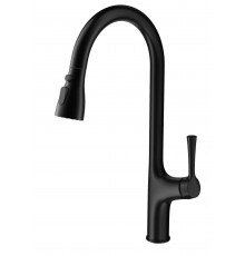 Смеситель для кухни с выдвижным изливом WONZON & WOGHAND, Черный матовый (WW-AE54123-MB)