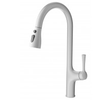 Смеситель для кухни с выдвижным изливом WONZON & WOGHAND, Белый матовый (WW-AE54123-MW)