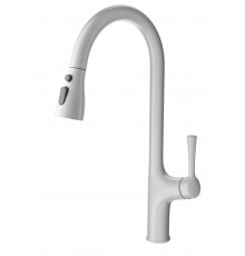 Смеситель для кухни с выдвижным изливом WONZON & WOGHAND, Белый матовый (WW-AE54123-MW)