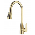 Смеситель для кухни с выдвижным изливом WONZON & WOGHAND, Брашированное золото (WW-121E201B-BG)