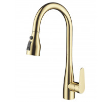 Смеситель для кухни с выдвижным изливом WONZON & WOGHAND, Брашированное золото (WW-121E201B-BG)