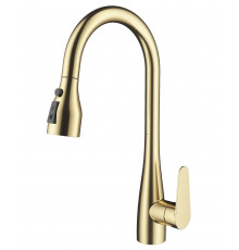 Смеситель для кухни с выдвижным изливом WONZON & WOGHAND, Брашированное золото (WW-121E201B-BG)
