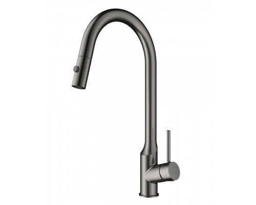 Приобрести Смеситель для кухни с выдвижным изливом WONZON & WOGHAND, Темный графит (WW-A21252-BGG) в магазине сантехники Santeh-Crystal.ru