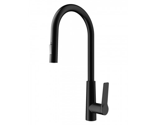 Заказать Смеситель для кухни с выдвижным изливом WONZON & WOGHAND, Черный матовый (WW-A20782-MB) в магазине сантехники Santeh-Crystal.ru