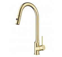 Смеситель для кухни с выдвижным изливом WONZON & WOGHAND, Брашированное золото (WW-A21252-BG)