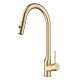 Заказать Смеситель для кухни с выдвижным изливом WONZON & WOGHAND, Брашированное золото (WW-A21252-BG) в магазине сантехники Santeh-Crystal.ru