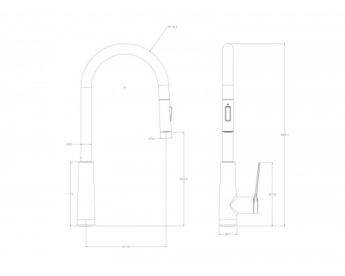 Купить Смеситель для кухни с выдвижным изливом WONZON & WOGHAND, Хром (WW-A20782-CR) в магазине сантехники Santeh-Crystal.ru