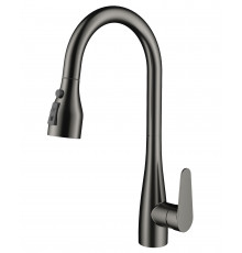 Смеситель для кухни с выдвижным изливом WONZON & WOGHAND, Темный графит (WW-121E201B-BGG)