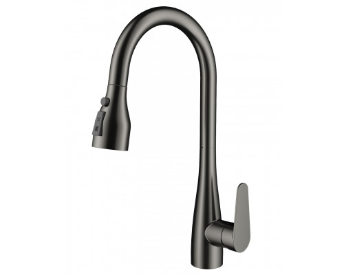 Заказать Смеситель для кухни с выдвижным изливом WONZON & WOGHAND, Темный графит (WW-121E201B-BGG) в магазине сантехники Santeh-Crystal.ru