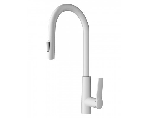 Купить Смеситель для кухни с выдвижным изливом WONZON & WOGHAND, Белый матовый (WW-A20782-MW) в магазине сантехники Santeh-Crystal.ru