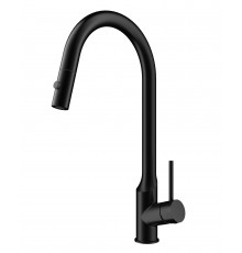 Смеситель для кухни с выдвижным изливом WONZON & WOGHAND, Черный матовый (WW-A21252-MB)