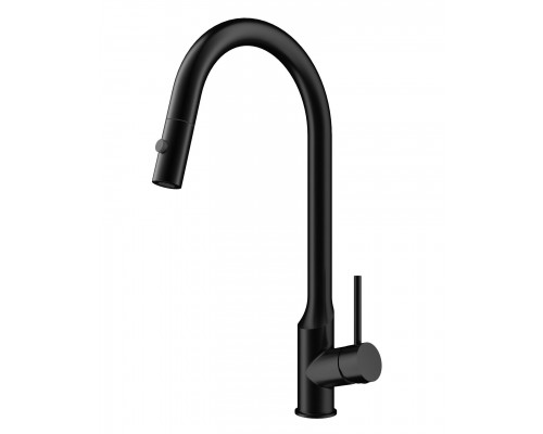 Приобрести Смеситель для кухни с выдвижным изливом WONZON & WOGHAND, Черный матовый (WW-A21252-MB) в магазине сантехники Santeh-Crystal.ru