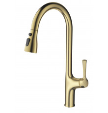 Смеситель для кухни с выдвижным изливом WONZON & WOGHAND, Брашированное золото (WW-AE54123-BG)