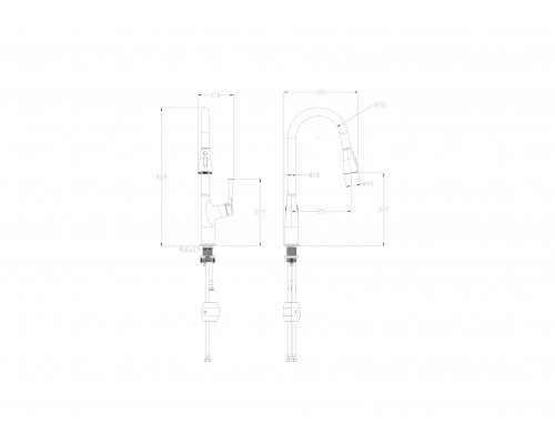 Приобрести Смеситель для кухни с выдвижным изливом WONZON & WOGHAND, Темный графит (WW-AE54123-BGG) в магазине сантехники Santeh-Crystal.ru