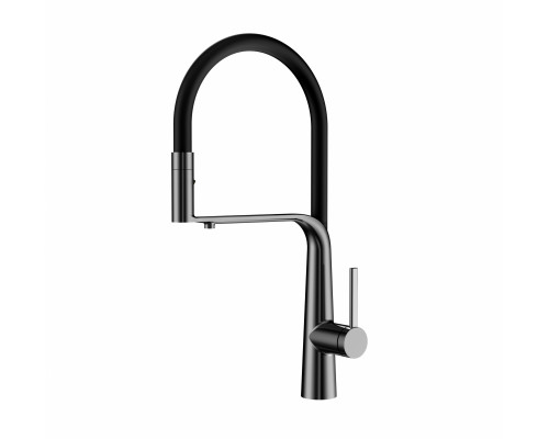 Смеситель для кухни с гибким изливом и подключением фильтра WONZON & WOGHAND, Темный графит (WW-8020293-BGM)