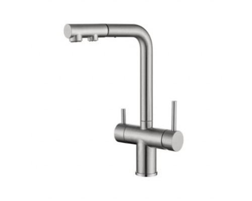 Смеситель для кухни с выдвижным изливом и подключением фильтра WONZON & WOGHAND, Брашированный никель (WW-88458018-BN)