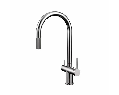 Смеситель для кухни с выдвижным изливом и подключением фильтра WONZON & WOGHAND, Хром (WW-8020295-CR)