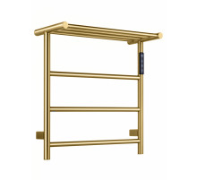 Полотенцесушитель электрический с полкой WONZON & WOGHAND BONN, Брашированное золото (WW-AL402-BG)