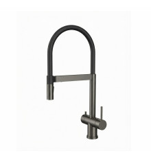 Смеситель для кухни c гибким изливом и подключением фильтра WONZON & WOGHAND, Темный графит (WW-8020306-BGM)