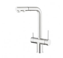 Смеситель для кухни с выдвижным изливом и подключением фильтра WONZON & WOGHAND, Хром (WW-88458018-CR)