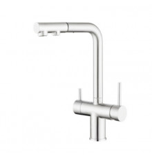 Смеситель для кухни с выдвижным изливом и подключением фильтра WONZON & WOGHAND, Хром (WW-88458018-CR)