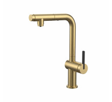 Смеситель для кухни с выдвижным изливом и подключением фильтра WONZON & WOGHAND, Брашированное золото (WW-8020294-BG)