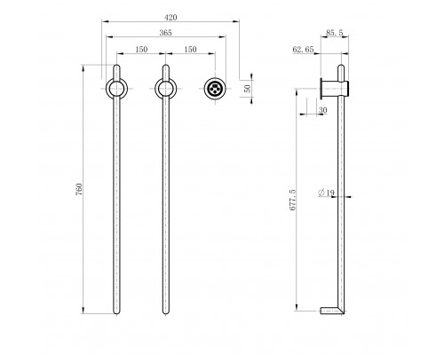 Полотенцесушитель электрический встраиваемый WONZON & WOGHAND LEIPZIG, Брашированный никель (WW-AL3621-BN)
