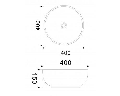 Накладная раковина круглая WONZON & WOGHAND ERIE, белый глянцевый (WW-RN4076-GW)