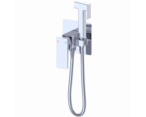 Смеситель с гигиеническим душем встраиваемый WONZON & WOGHAND CUBE 2.0, Хром (WW-88829068-CR)