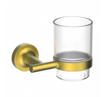 Стакан для зубных щеток с держателем WONZON & WOGHAND SIMPLE, Брашированное золото (WW-6521-BG)