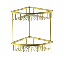 Полка для ванной 2-х ярусная WONZON & WOGHAND, Брашированное золото (WW-4128-BG)