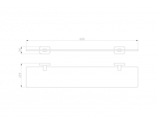 Стеклянная полка для ванной WONZON & WOGHAND GRAFFITY, Брашированный никель (WW-9327-BN)