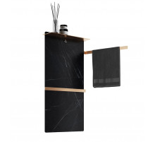 Полотенцесушитель электрический с каменной плитой Черный мрамор WONZON & WOGHAND STUTTGART, Брашированное золото (WW-A504-BG)