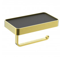 Держатель для туалетной бумаги с полкой WONZON & WOGHAND GRAFFITY, Брашированное золото (WW-9366-BG)