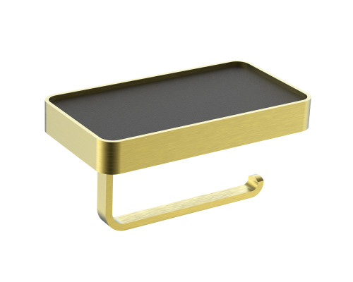 Держатель для туалетной бумаги с полкой WONZON & WOGHAND GRAFFITY, Брашированное золото (WW-9366-BG)