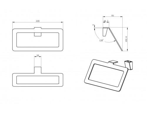 Кольцо для полотенец WONZON & WOGHAND ECLIPSE, Темный графит (WW-V2201-GM)