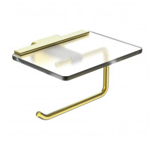 Держатель для туалетной бумаги с полкой WONZON & WOGHAND GRAFFITY, Брашированное золото (WW-9326-BG)