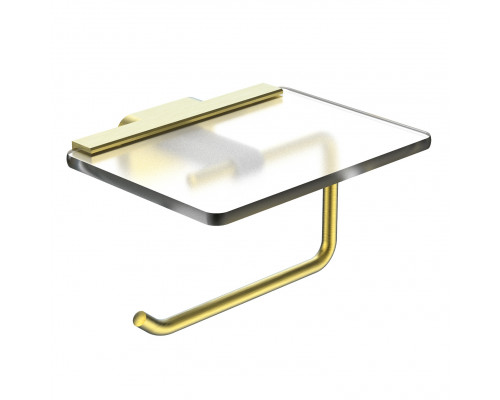 Держатель для туалетной бумаги с полкой WONZON & WOGHAND GRAFFITY, Брашированное золото (WW-9326-BG)