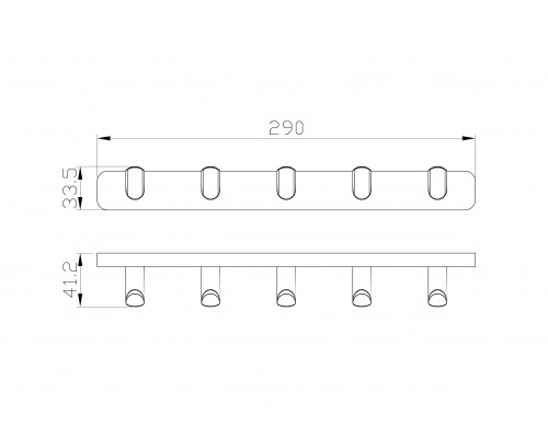 Вешалка с 5 крючками для ванной WONZON & WOGHAND GRAFFITY, Брашированный никель (WW-9355-BN)