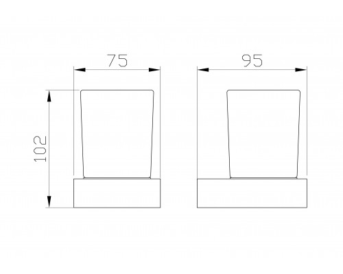 Стакан для зубных щеток с держателем WONZON & WOGHAND LOTTE, Темный графит (WW-8321-BGM)
