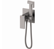 Смеситель с гигиеническим душем встраиваемый WONZON & WOGHAND CUBE 2.0, Темный графит (WW-88829068-BGM)