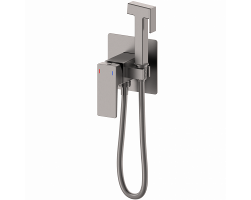 Смеситель с гигиеническим душем встраиваемый WONZON & WOGHAND CUBE 2.0, Темный графит (WW-88829068-BGM)