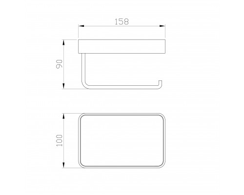 Держатель для туалетной бумаги с полкой WONZON & WOGHAND GRAFFITY, Брашированное золото (WW-9366-BG)